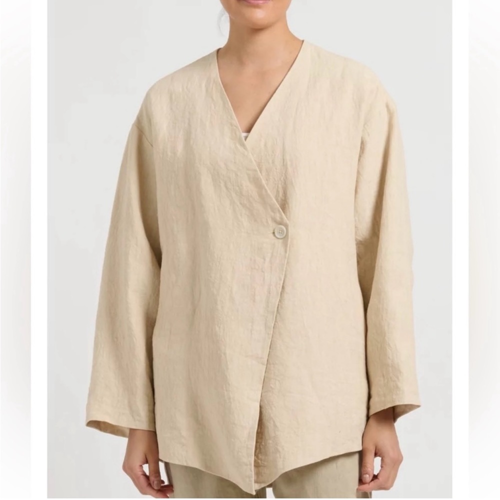Lauren Manoogian Linen ''Lantern'' Blazer in Sandstone Cream